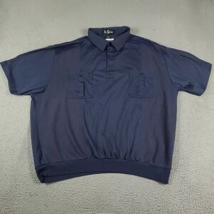 Alan Stuart Polo Shirt Mens Size 3X Blue Vintage Retro Casual Short Sleeve